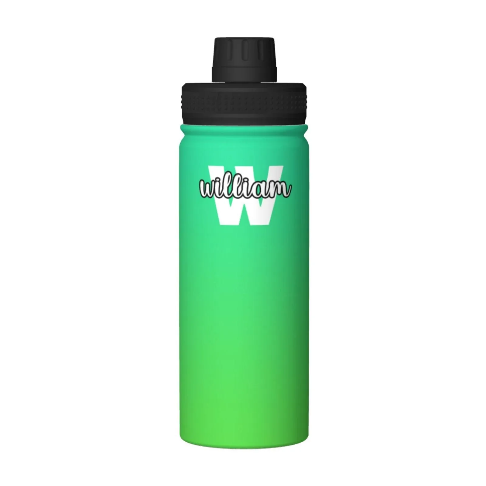 18OZ Custom Initials&Name Gradient Sports Insulated Kettle Stainless Steel Water Bottle Personalized Photo Tumbler Sports Gifts