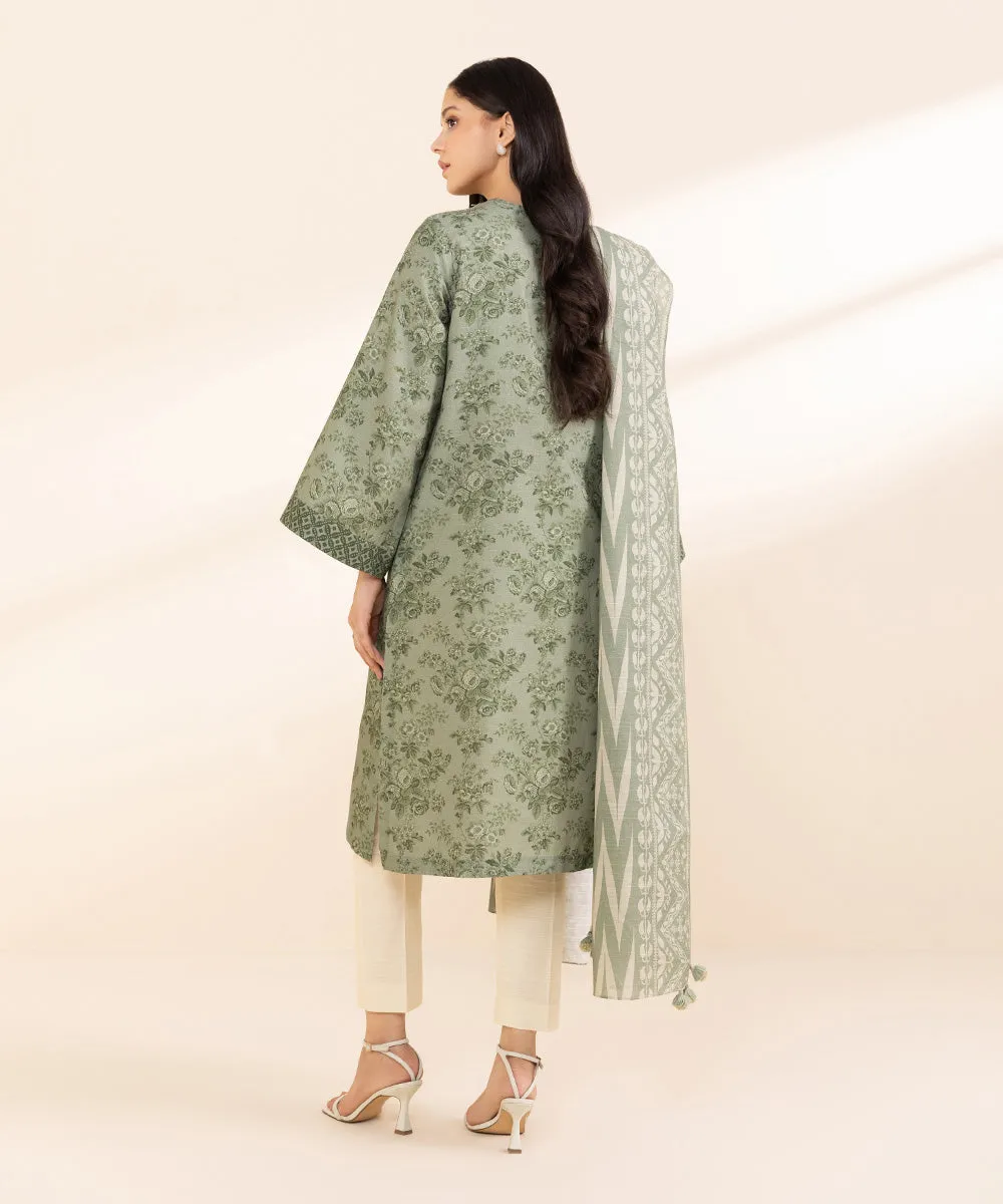 2 Piece - Embroidered Light Khaddar Suit