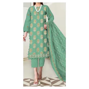 3PC- Unstitched Embroidered Lawn Suit PS4863