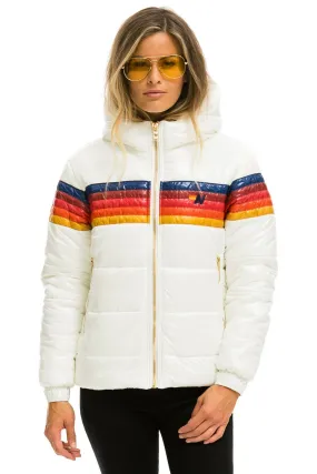 5 STRIPE LUXE TREKKER JACKET - GLOSSY WHITE