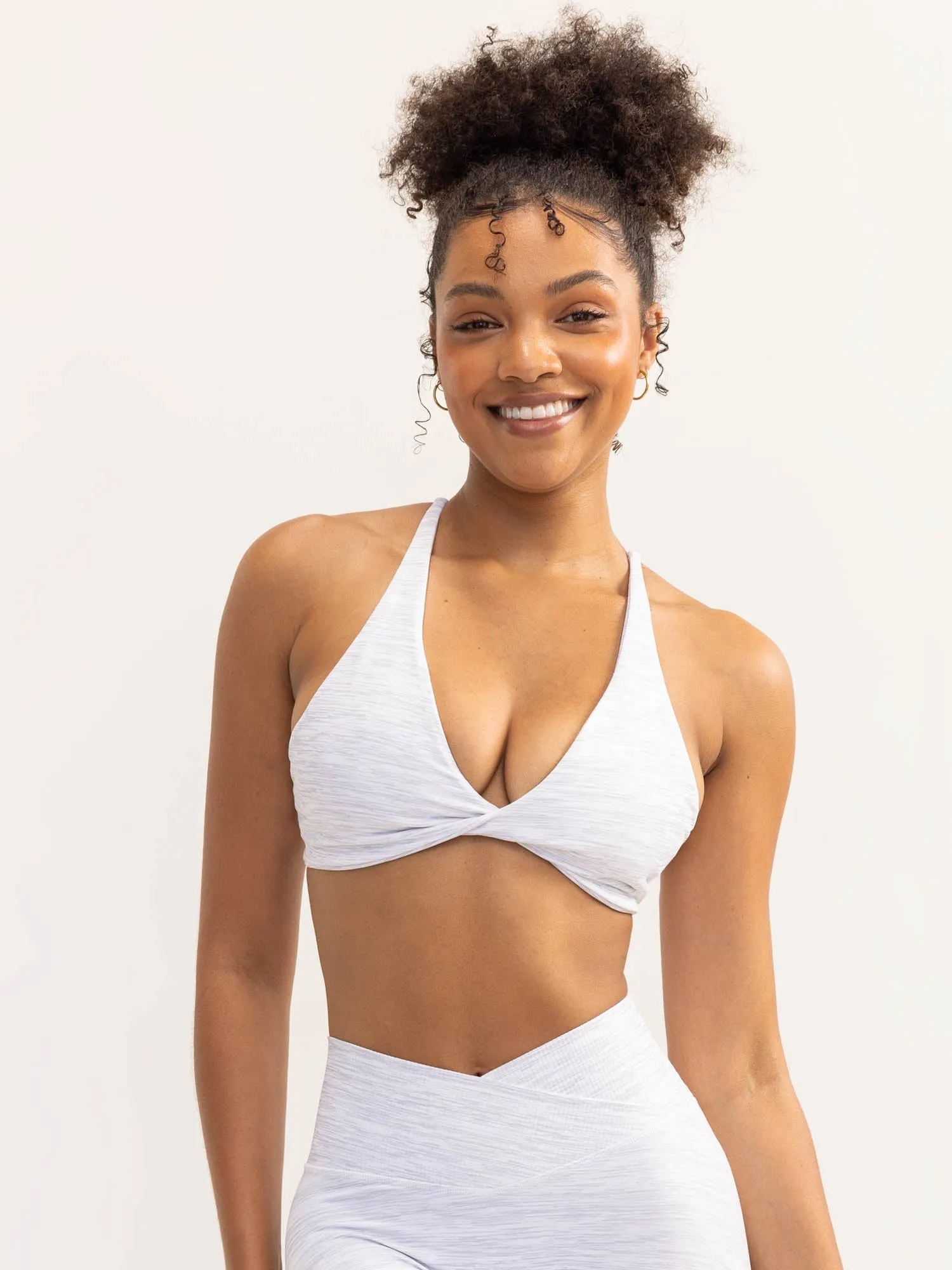 Activate Twist Sports Bra - Snow Grey Marl