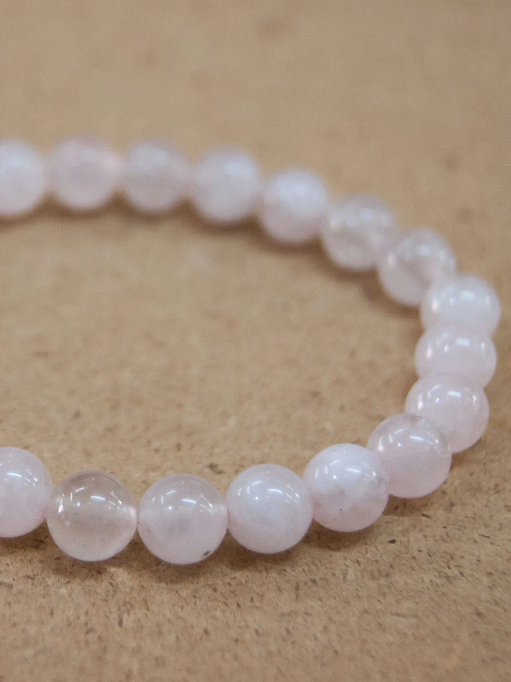 Adjustable Rose Quartz Mala Bracelet