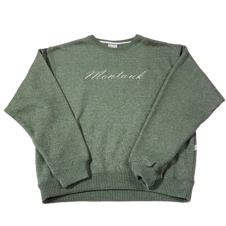 Adult Ragwear Montauk Embroidered Nantucket Crewneck in Hunter Green