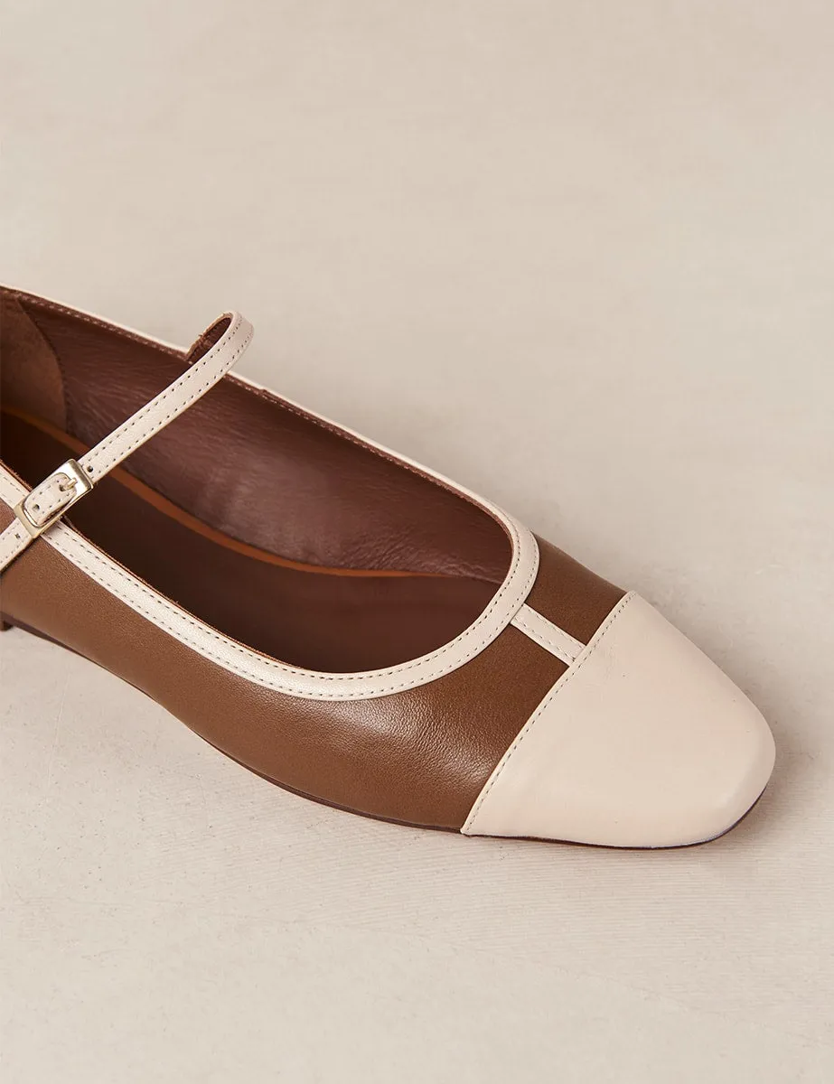 Alohas Agate Leather Tan Ballet Pumps