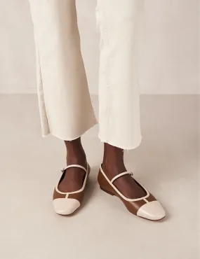 Alohas Agate Leather Tan Ballet Pumps