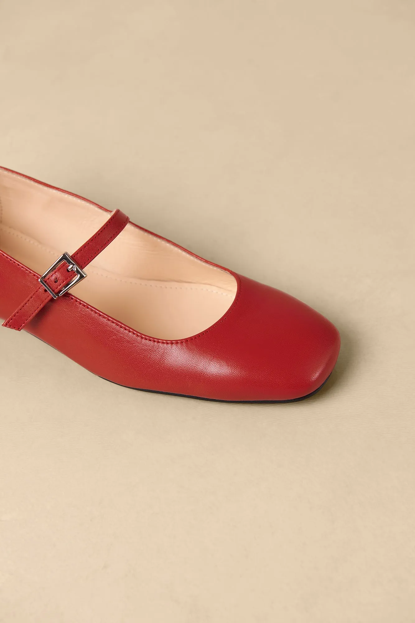 Alohas Por Do Sol Leather Ballet Flats - Red