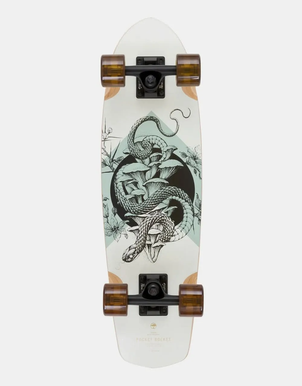 Arbor x El Rose Bamboo Pocket Rocket Cruiser Skateboard - 7.75 x 27