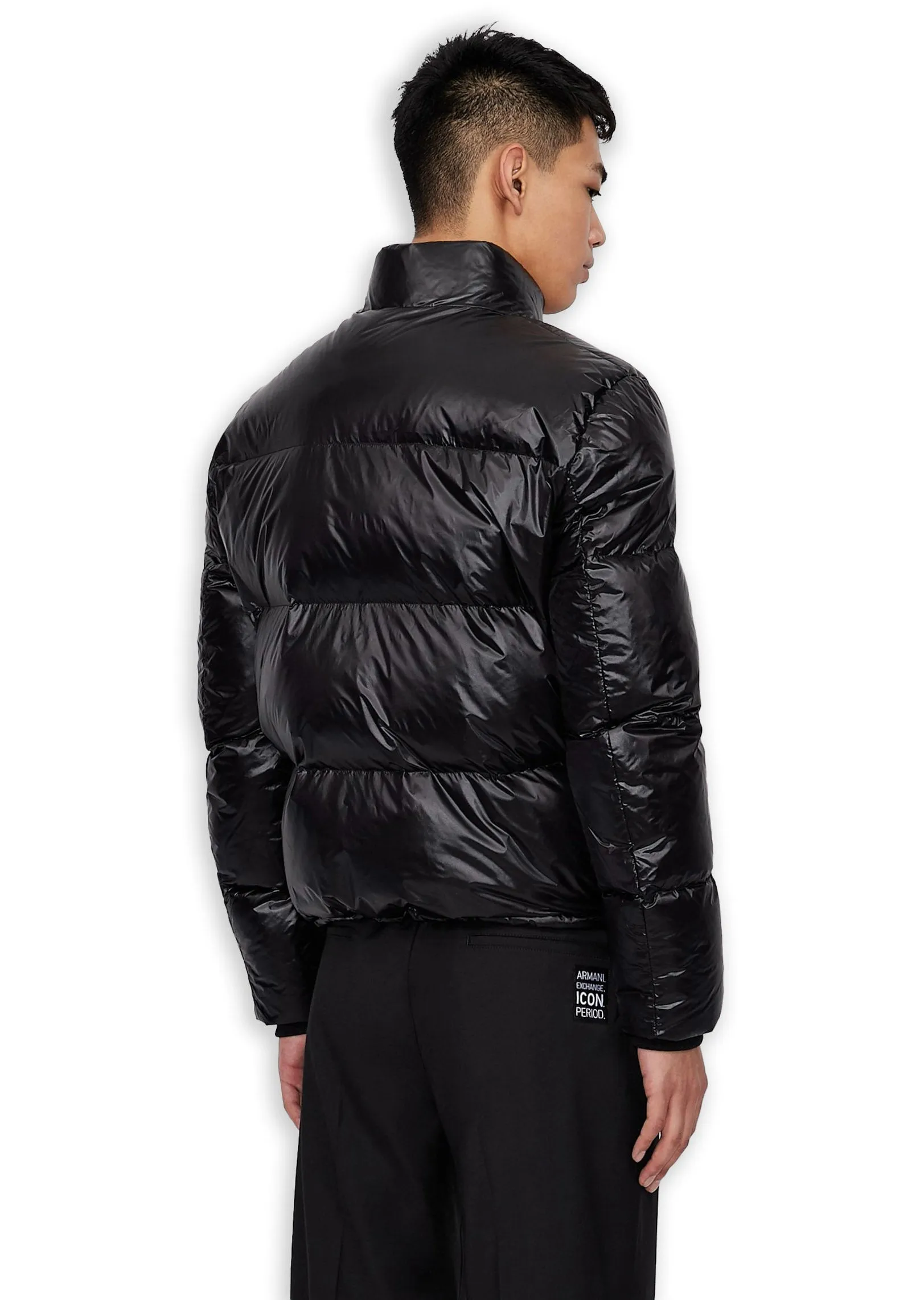 Armani Man Woven Down Jacket Black Men's Down Jacket