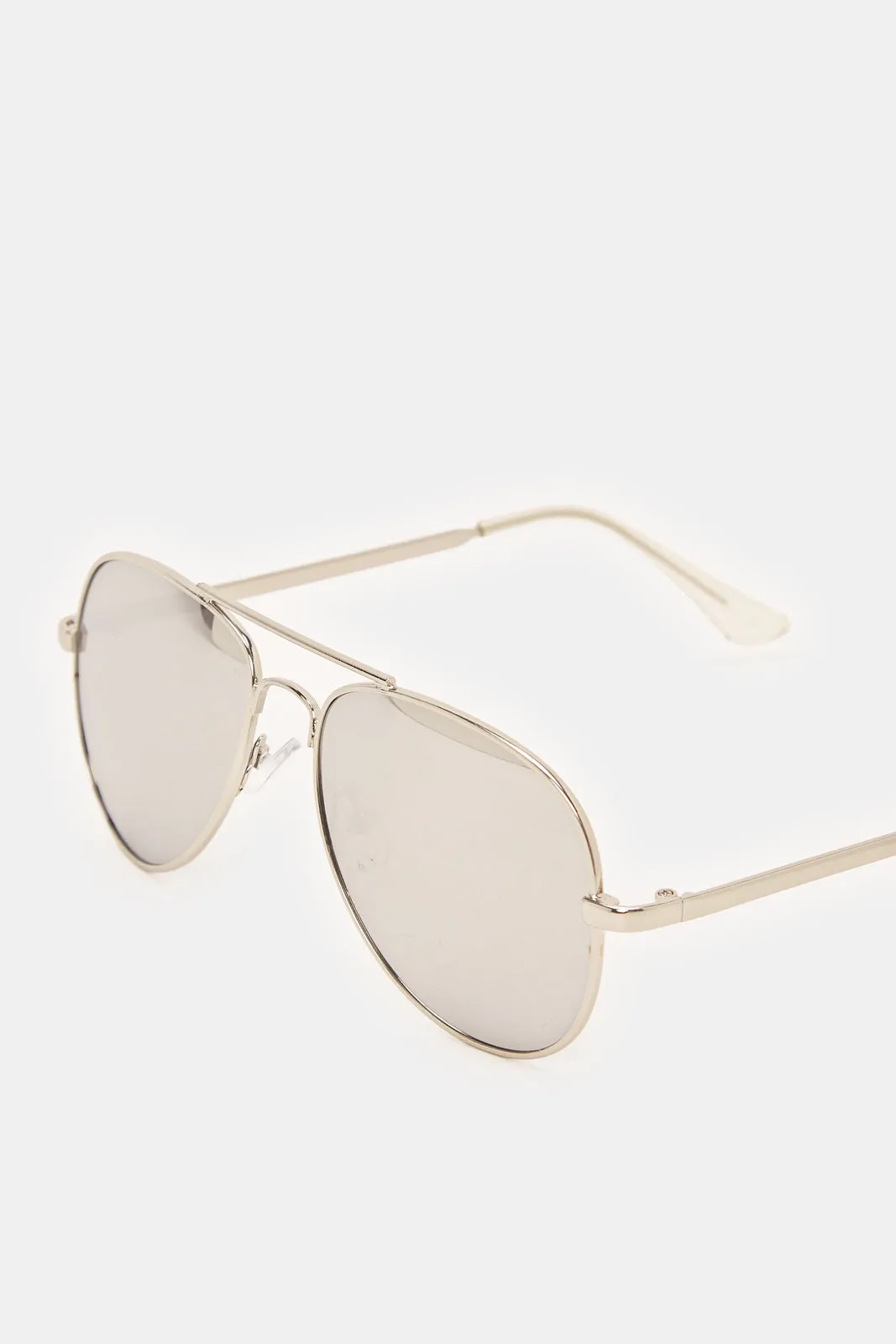 Boys Gold Metal Aviator Sunglasses