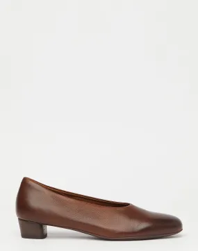 Brown Leather Codina Decollete Heels