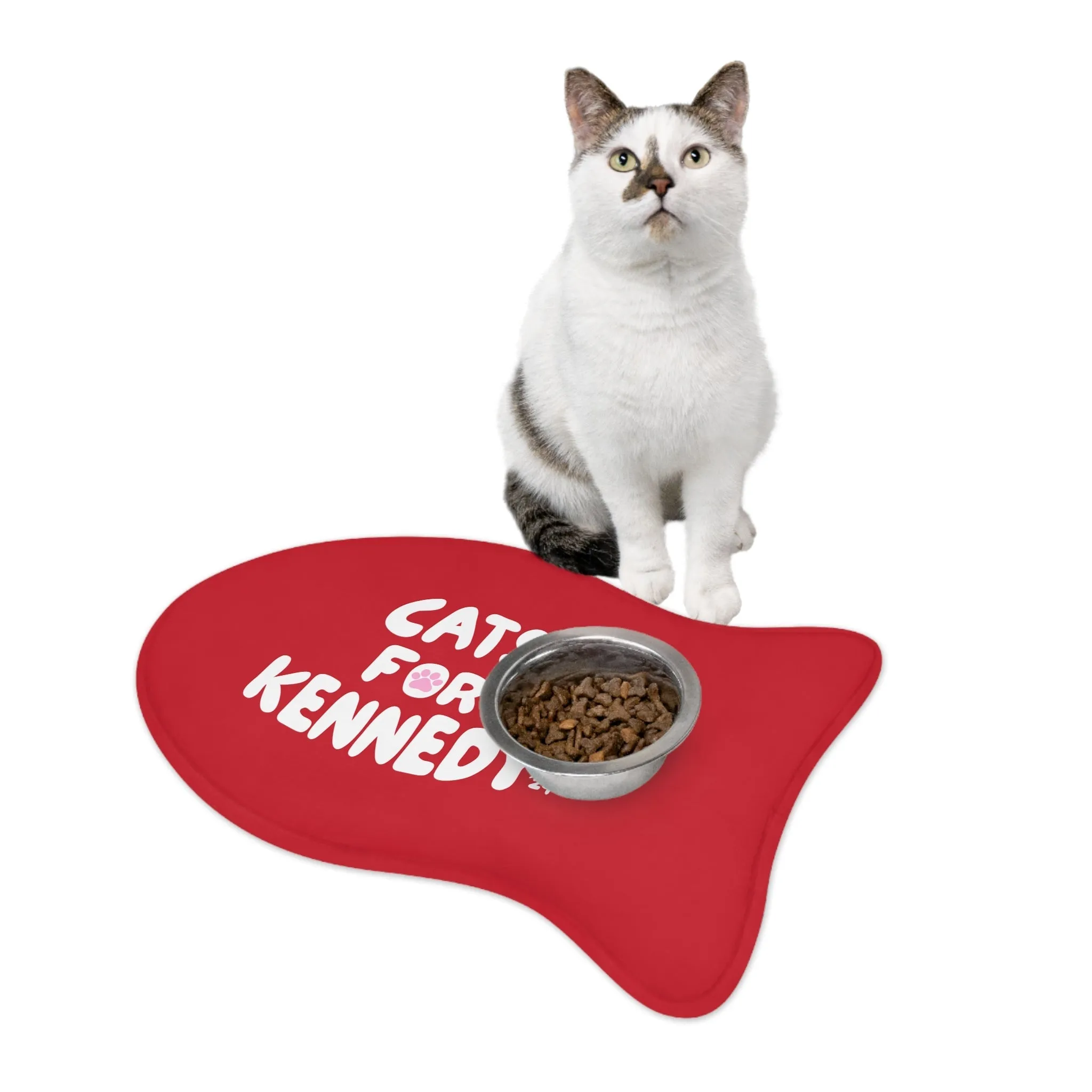 Cats for Kennedy Pet Feeding Mat | Red