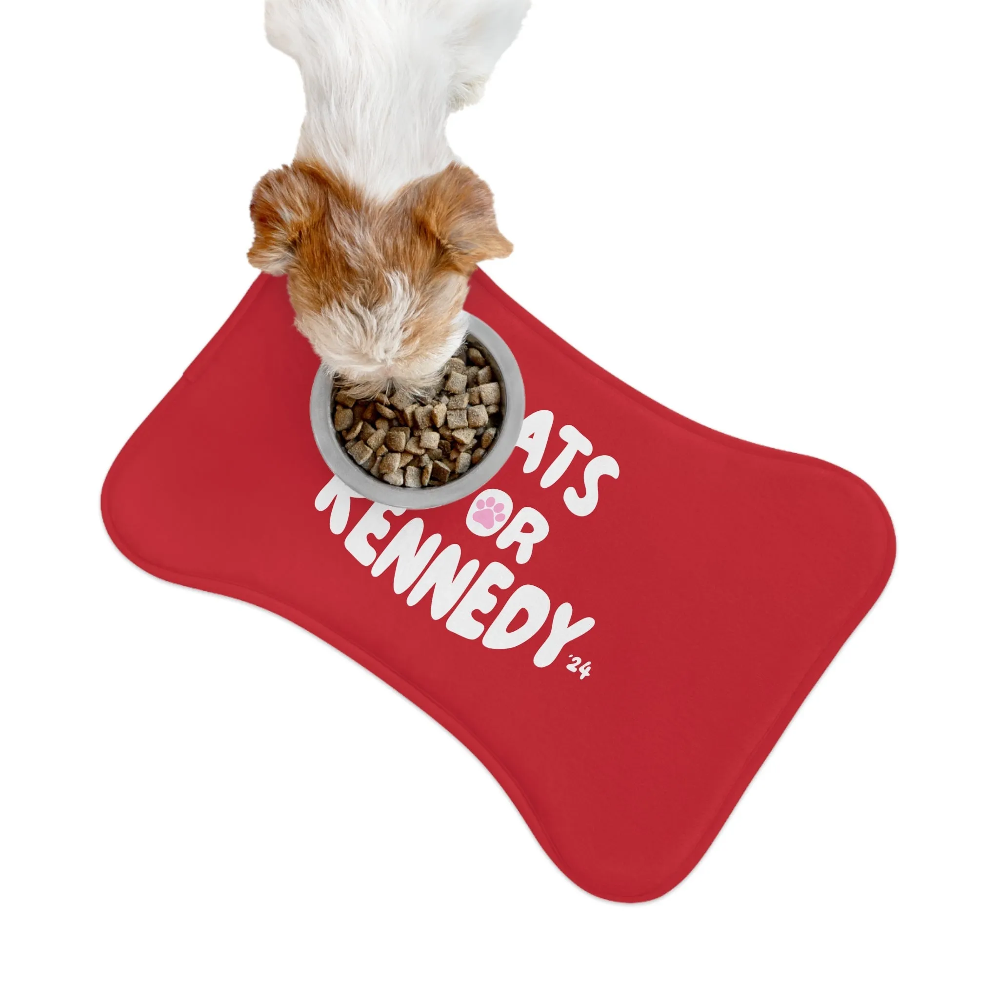 Cats for Kennedy Pet Feeding Mat | Red