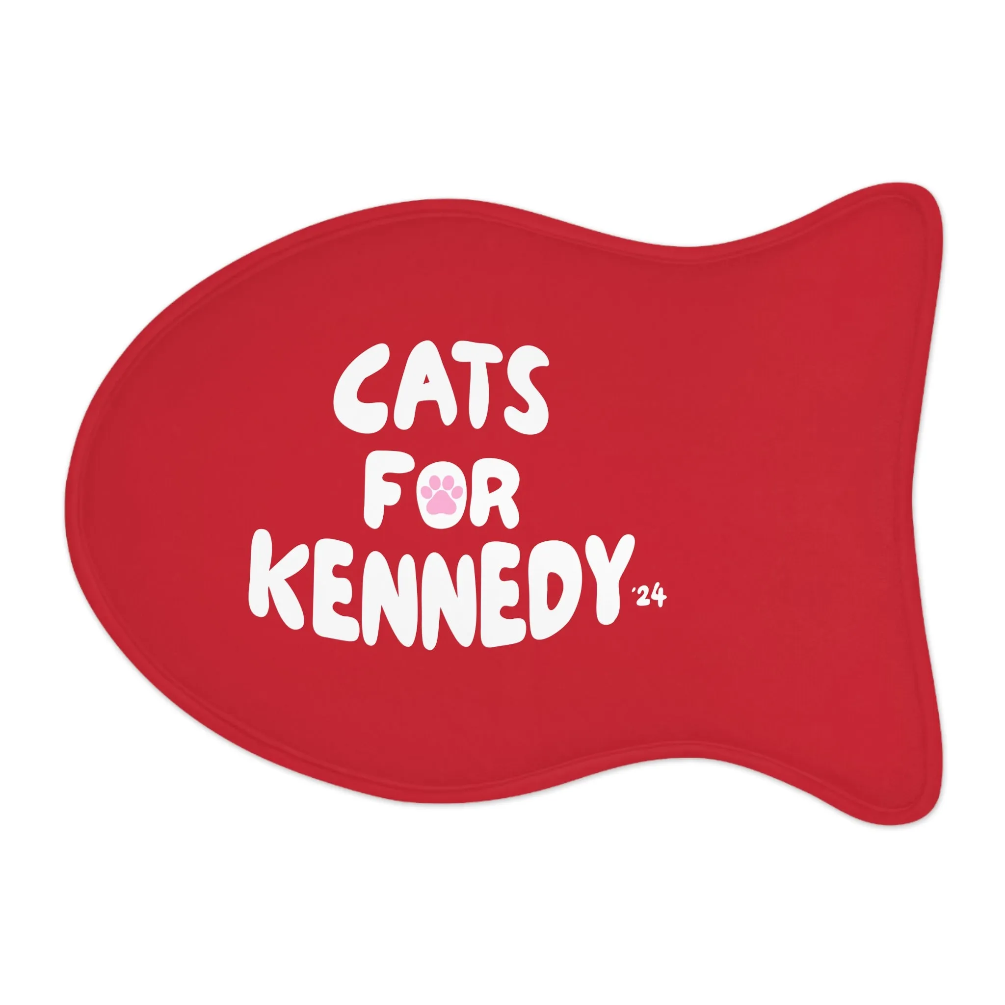 Cats for Kennedy Pet Feeding Mat | Red