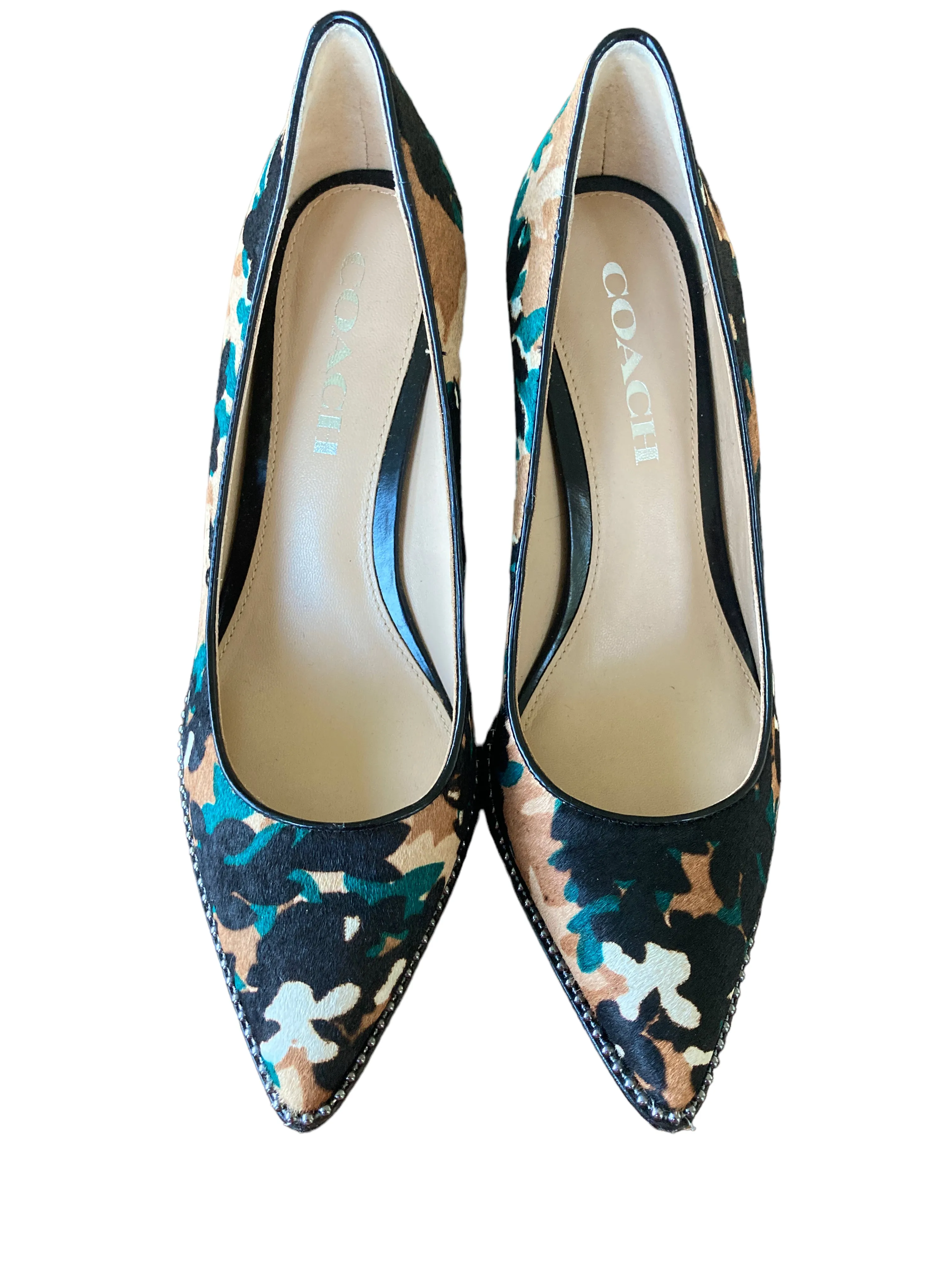 Coach Printed Calf Smith Beadchain Pumps, 6