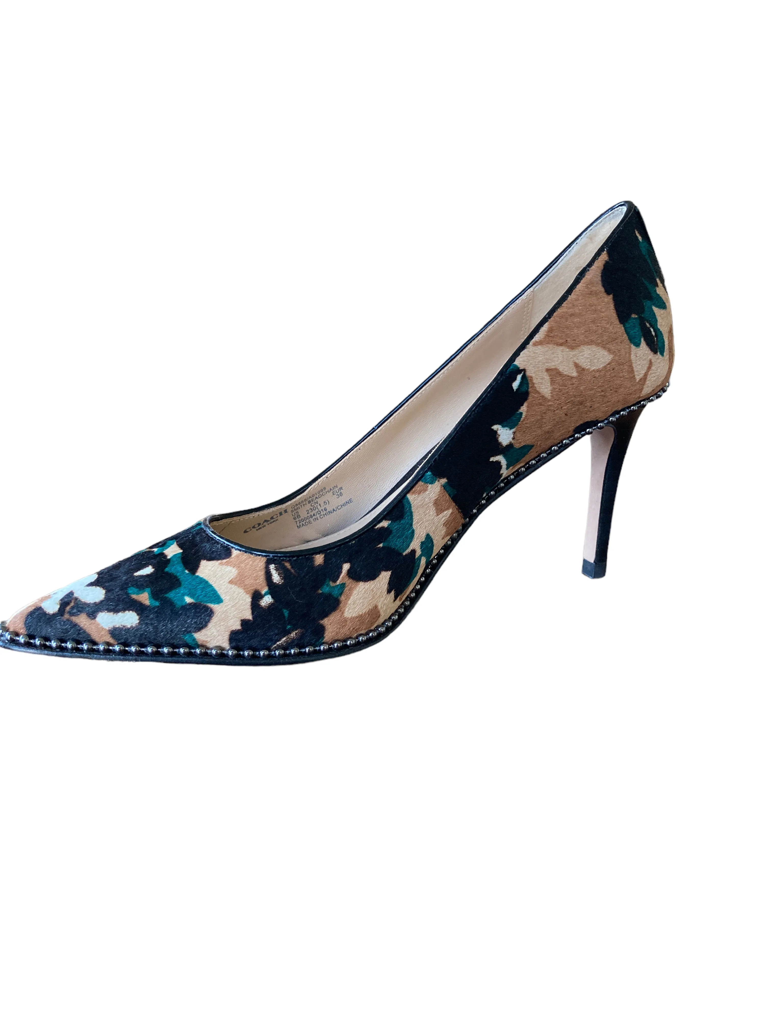 Coach Printed Calf Smith Beadchain Pumps, 6