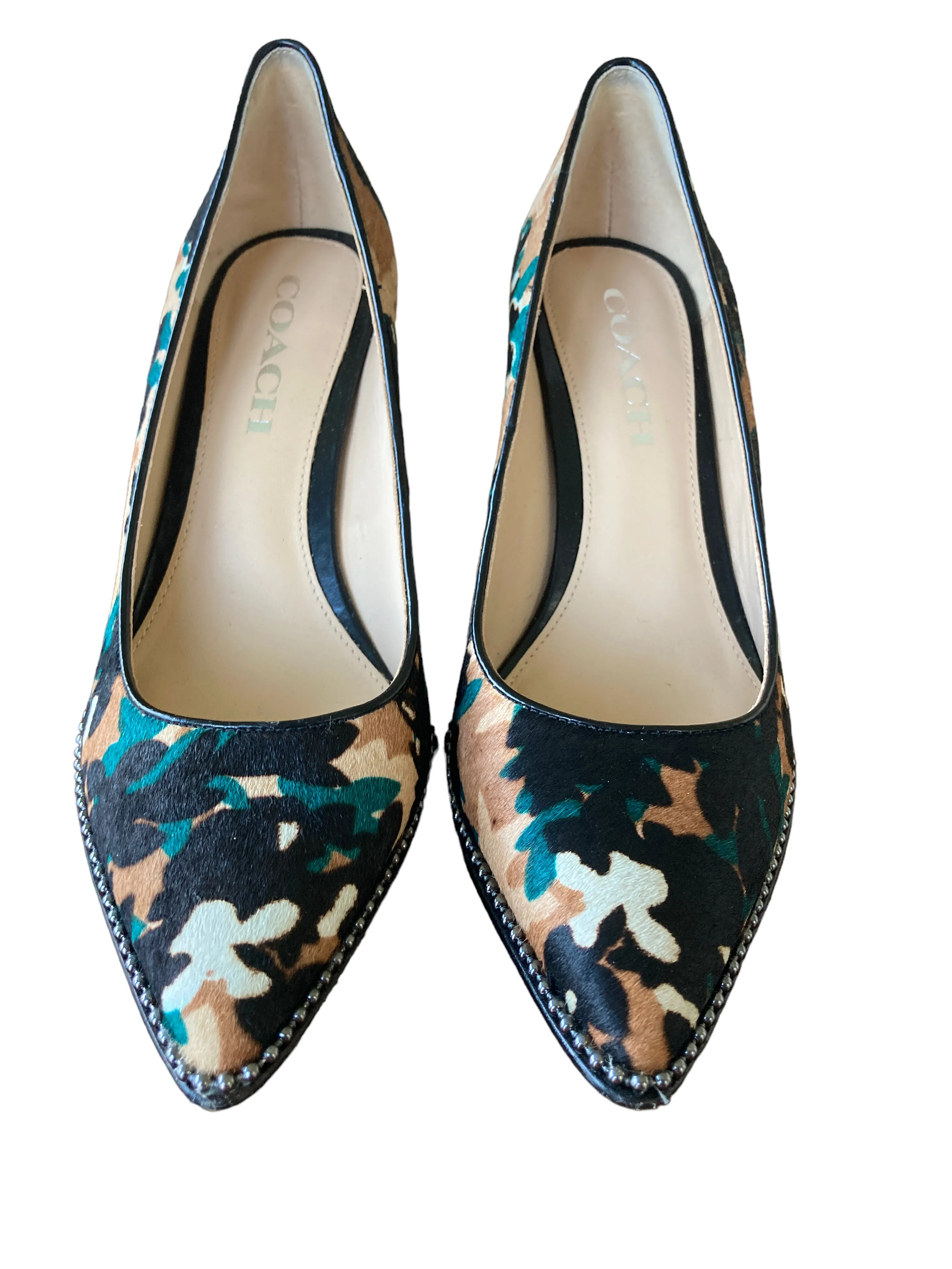 Coach Printed Calf Smith Beadchain Pumps, 6