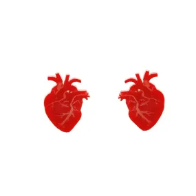 Don't Miss a Beat Anatomical Heart Earrings by Vinca USA