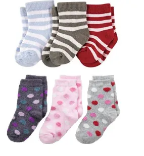 FOOTPRINTS Organic Cotton Socks (12 -18 Months) - Pack of 6 Pairs