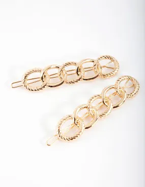 Gold Rope Hair Clip Pack