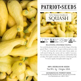 Heirloom Crookneck Squash Seeds (4g) by Patriot Seeds