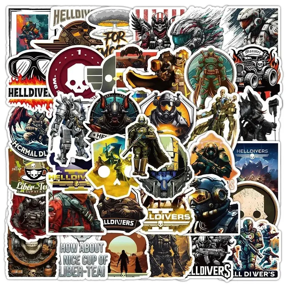 HELLDIVERS Game Stickers - Cool & Nostalgic