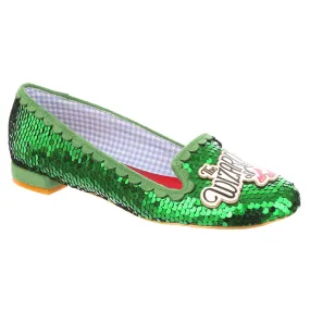 Irregular Choice Womens Please Knock Flats - Green