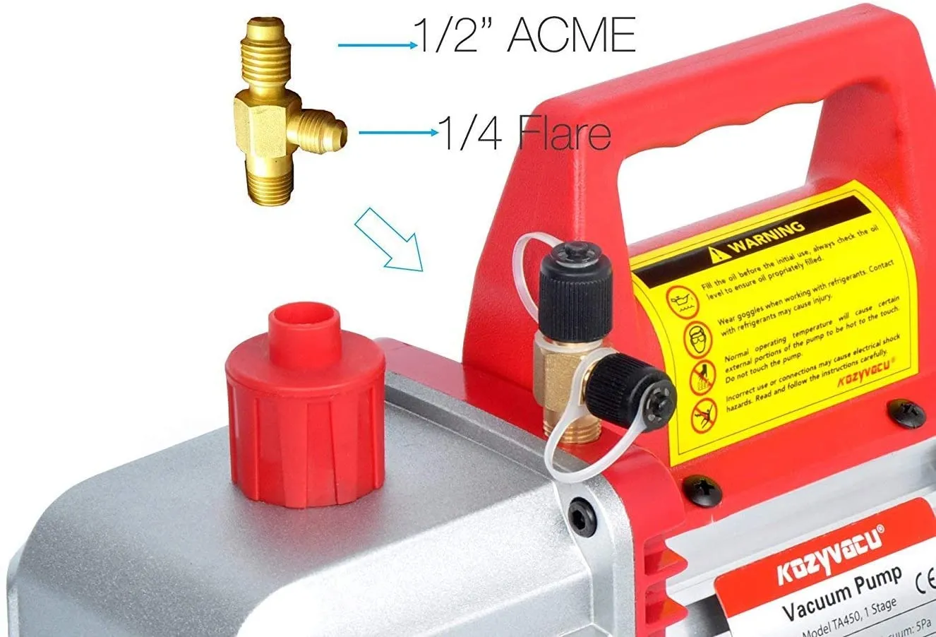 Kozyvacu Mini Split/HVAC/AUTO AC Repair Complete Tool Kit with 1-Stage 4.5 CFM Vacuum Pump, Manifold Gauge Set, Hoses and its Acccessories