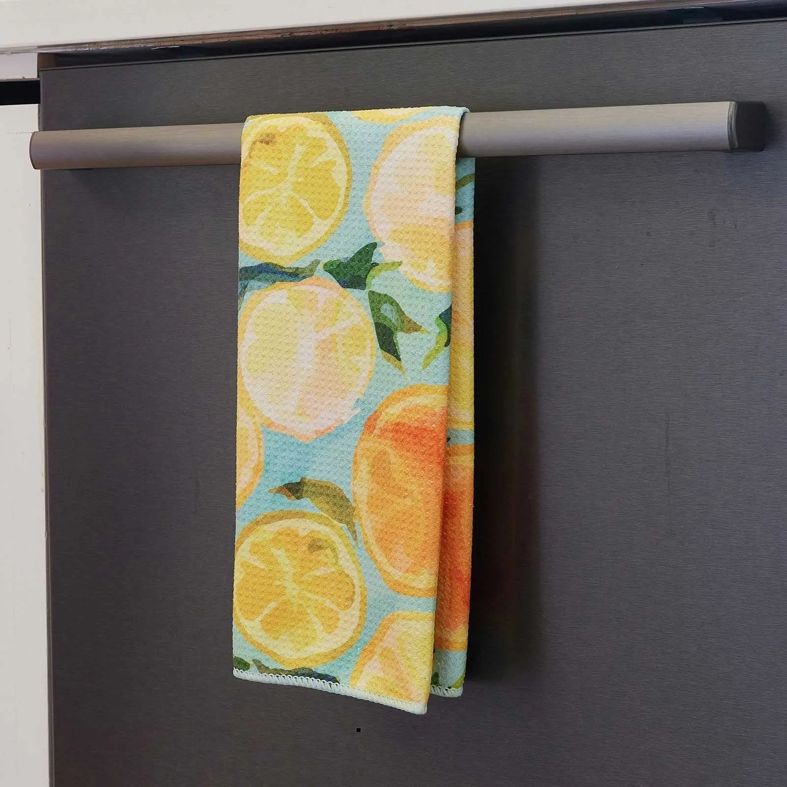 Lemon Slices Blu Kitchen Tea Towel-Double Side Printed