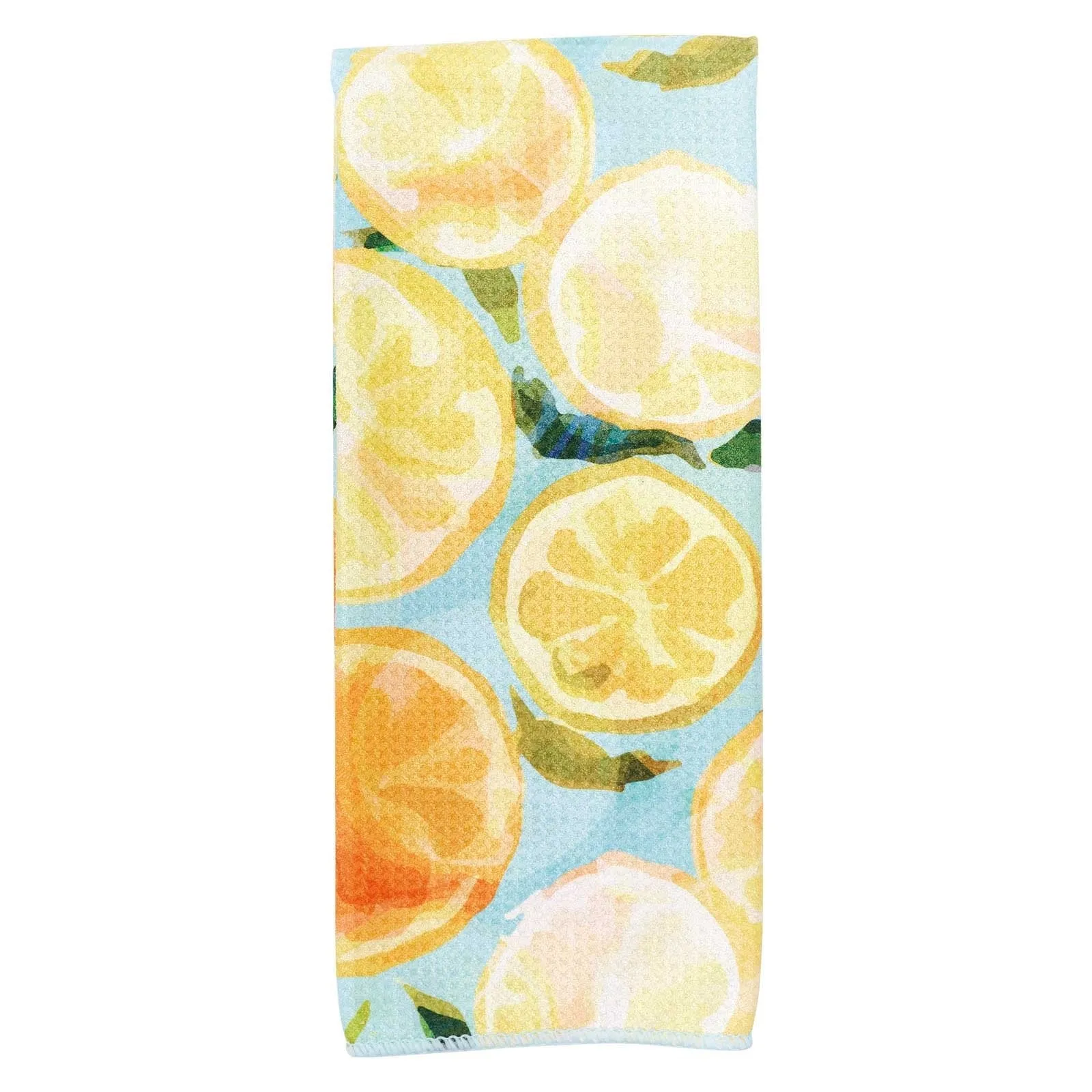 Lemon Slices Blu Kitchen Tea Towel-Double Side Printed