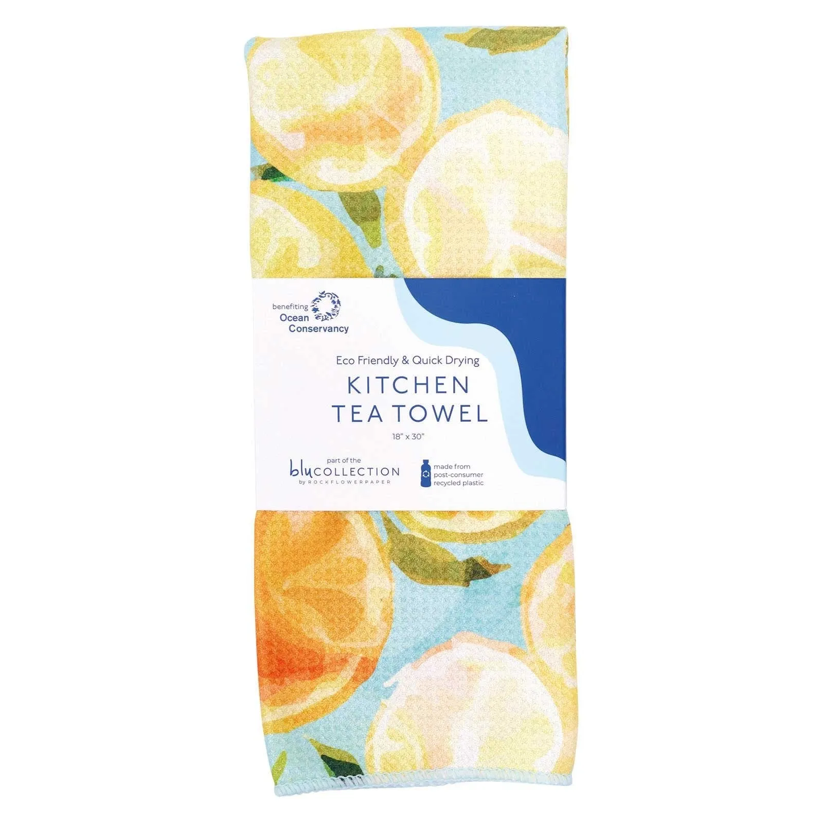 Lemon Slices Blu Kitchen Tea Towel-Double Side Printed