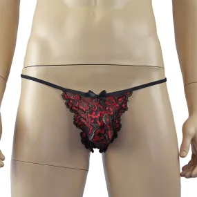 Mens Sweetheart Shiny Lace Pouch G string (red plus other colours)