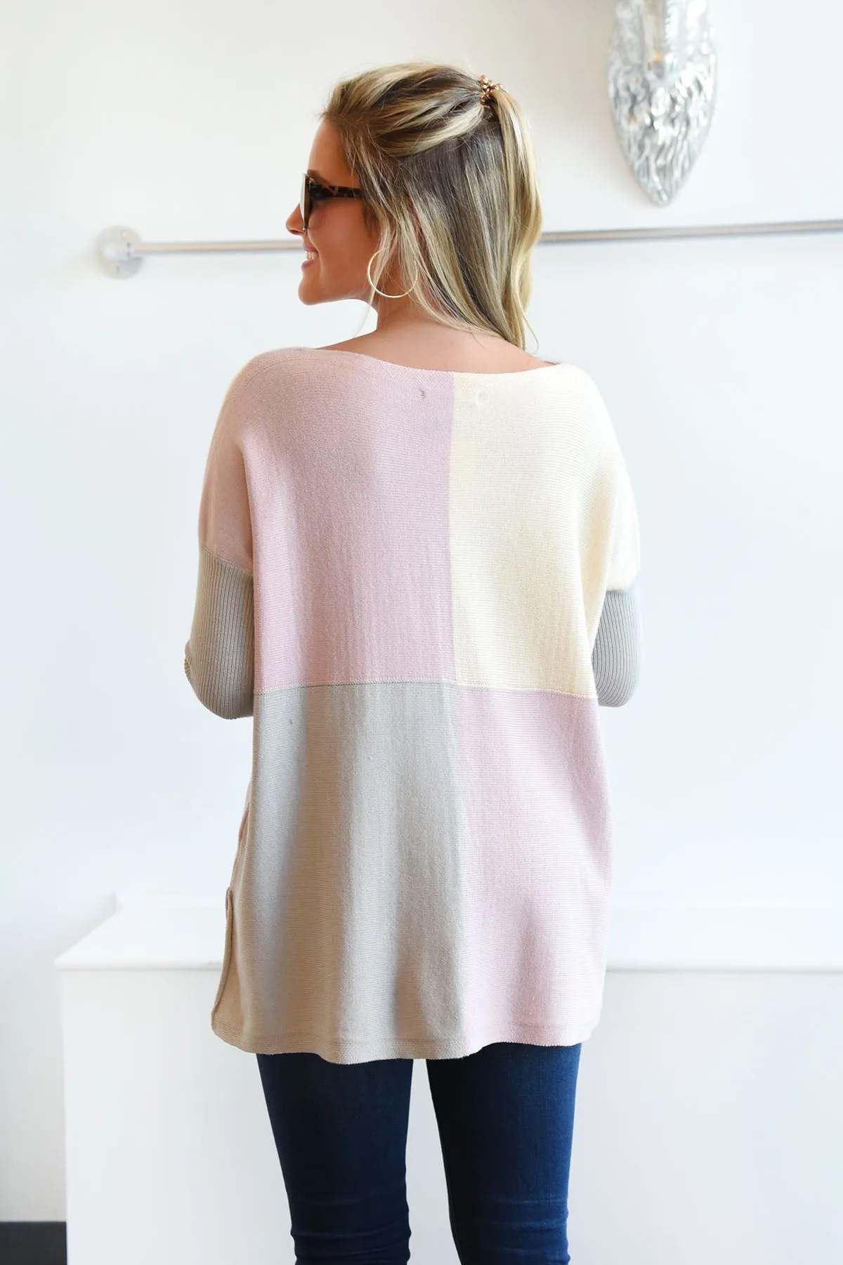 ONE THING RIGHT SWEATER -PINK