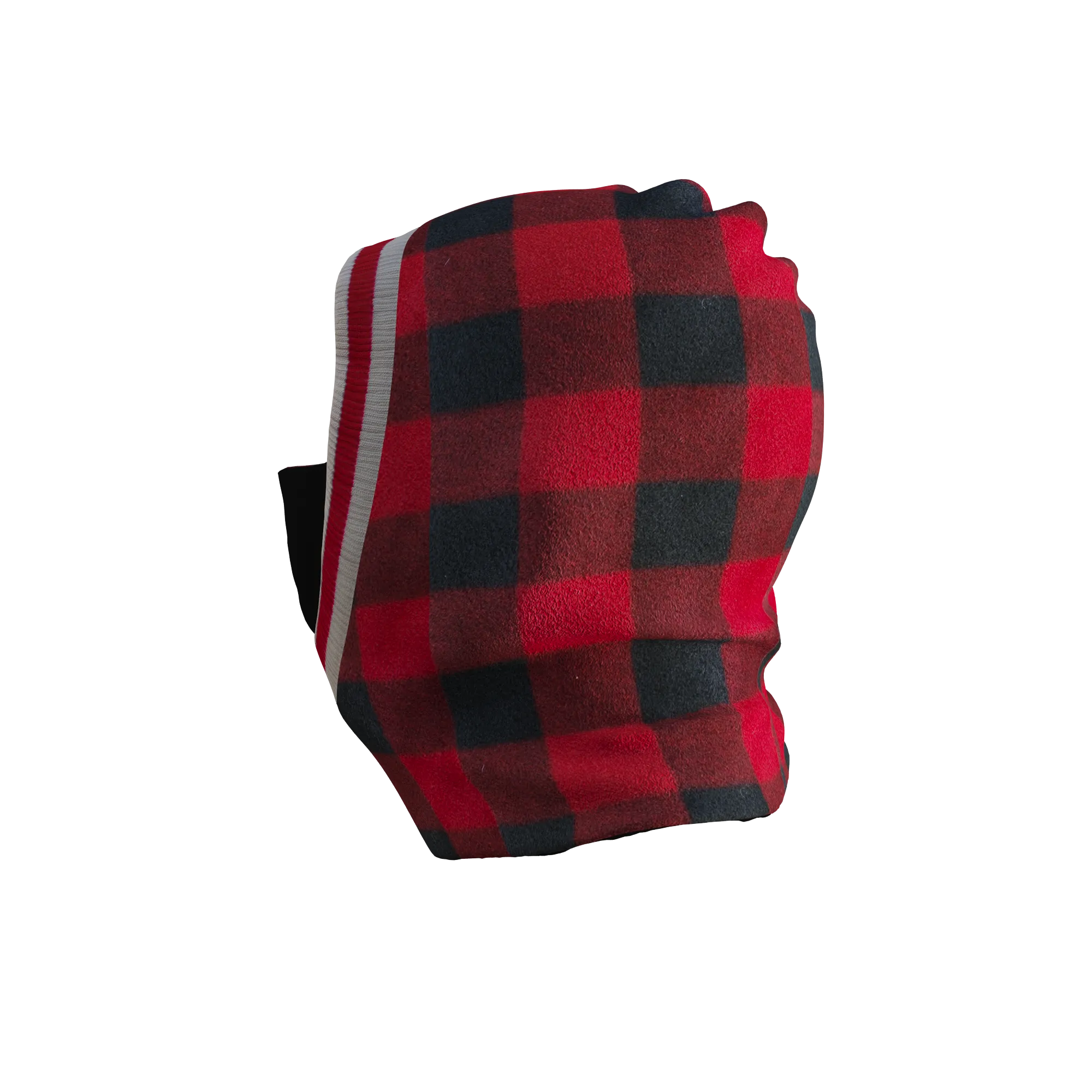 Pook Ninja - Red Plaid and Black Double Layer Polar Fleece Balaclava