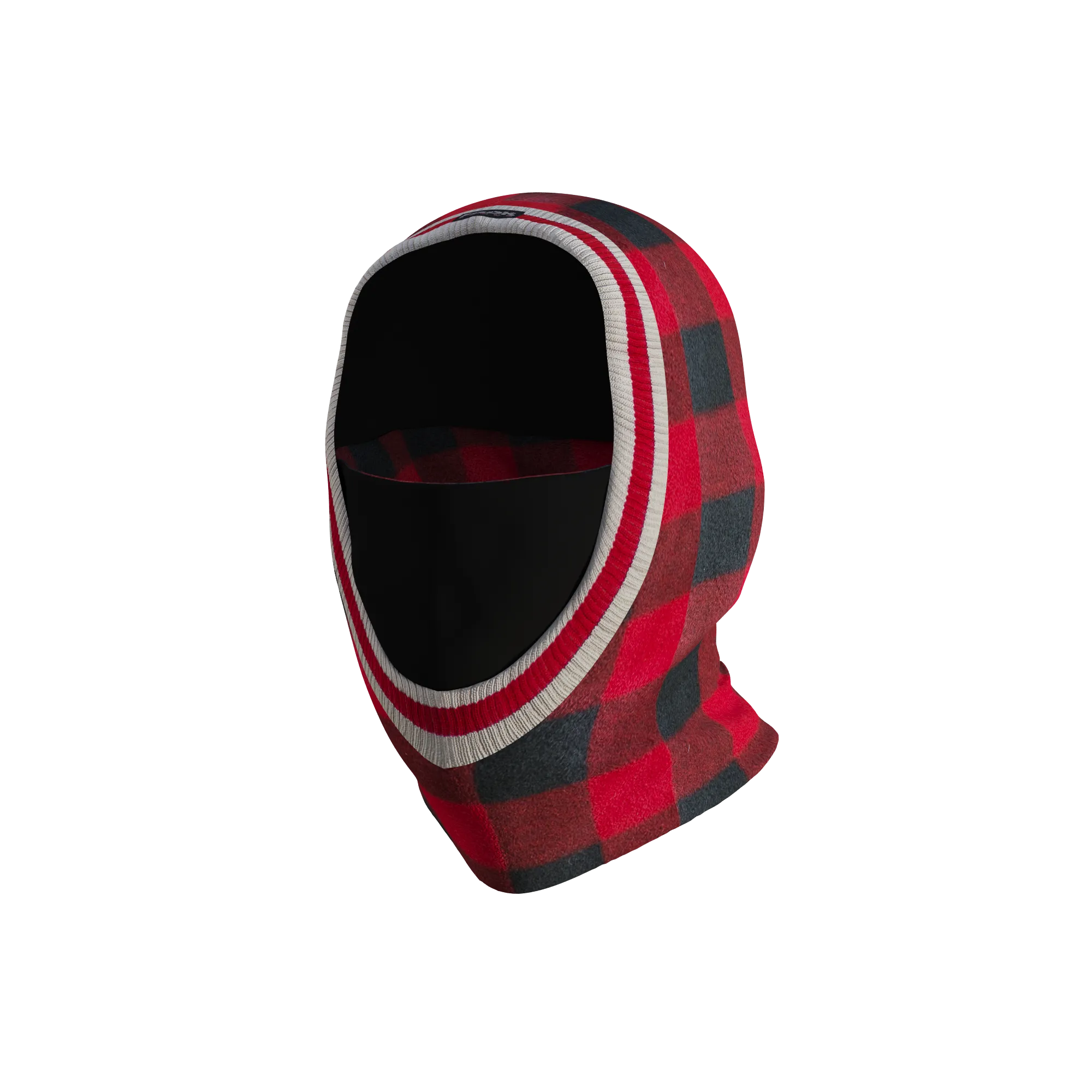 Pook Ninja - Red Plaid and Black Double Layer Polar Fleece Balaclava