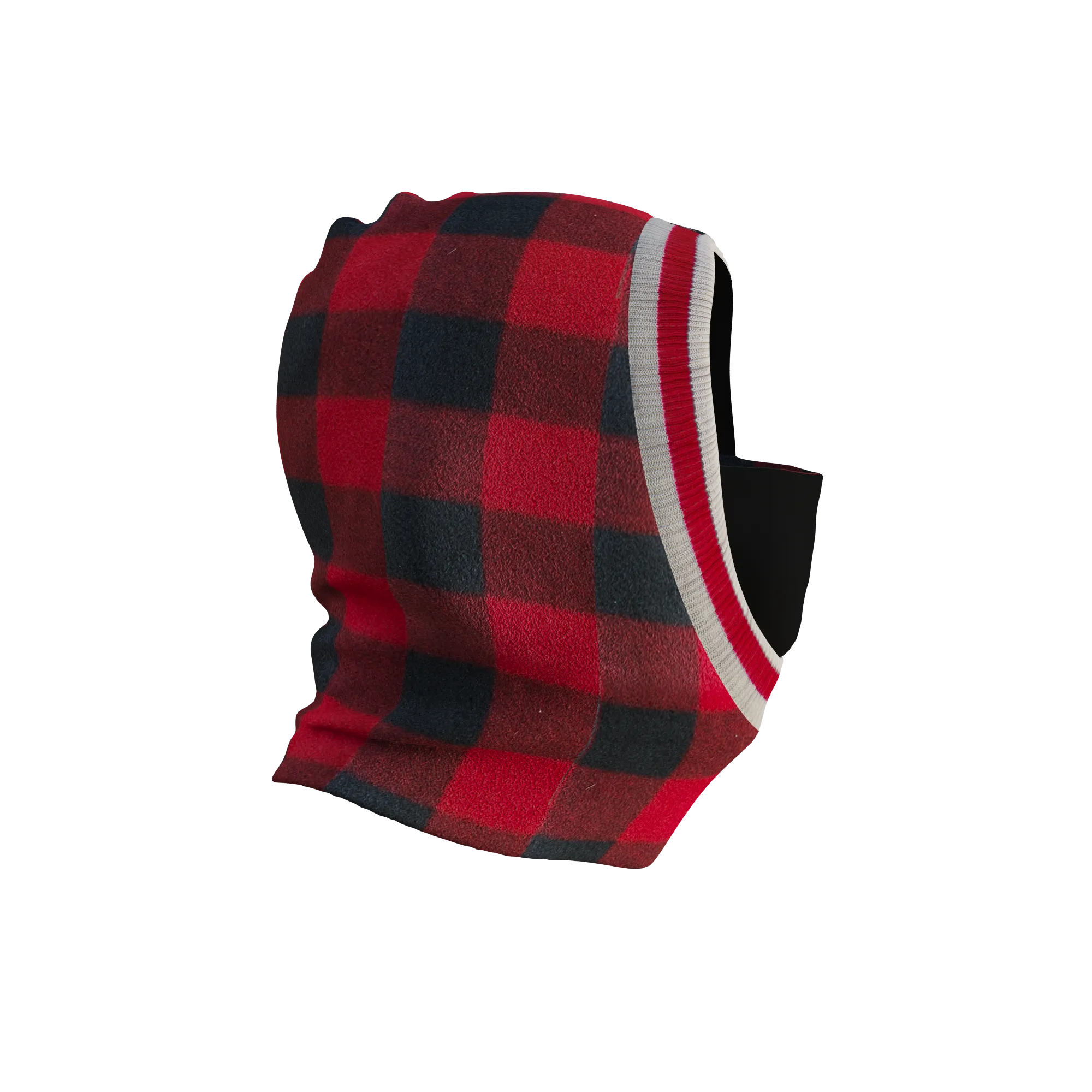 Pook Ninja - Red Plaid and Black Double Layer Polar Fleece Balaclava