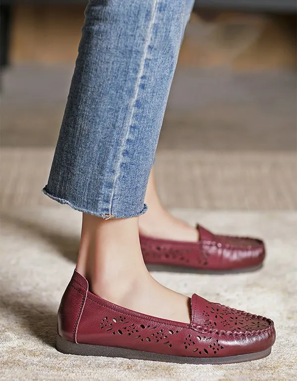 Retro Leather Slip-on Comfy Loafers