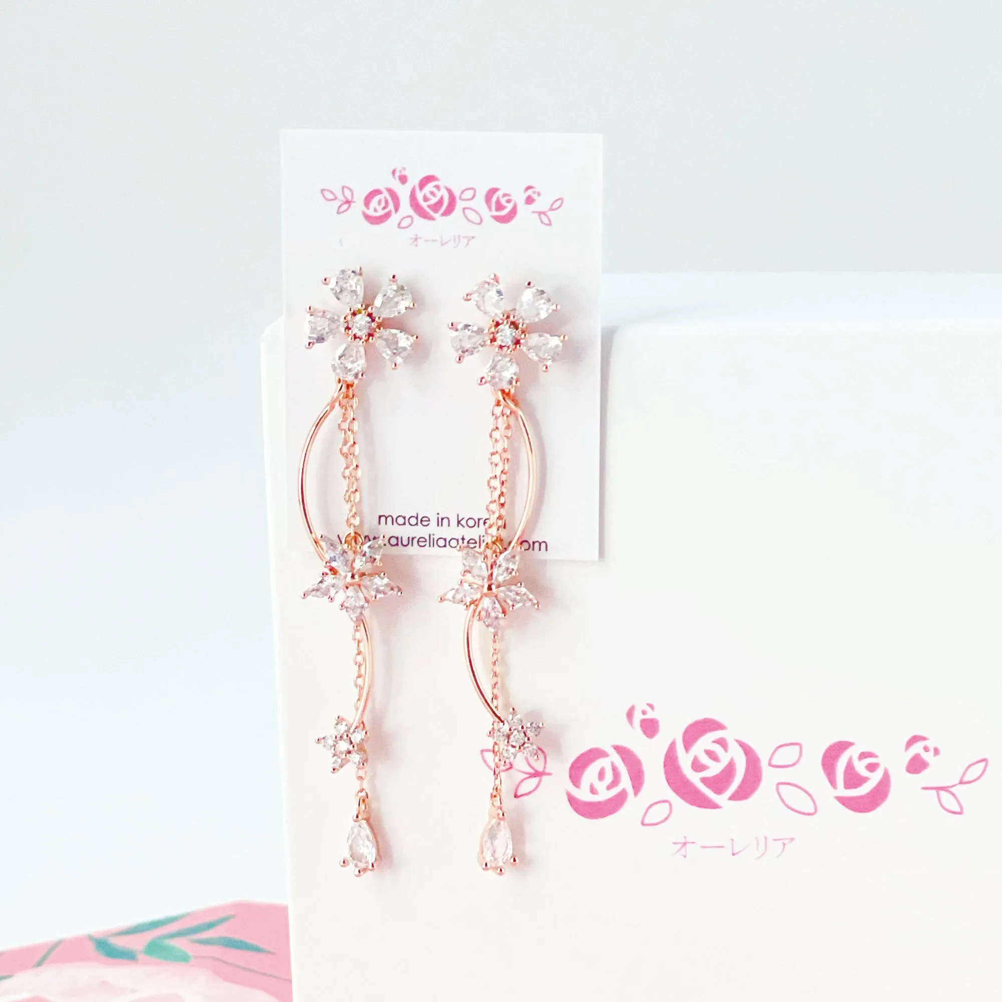 Rose Gold Winter Blossom Earrings