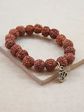 Rudraksha Mala Bracelet with Om Charm