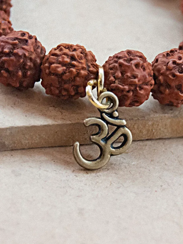 Rudraksha Mala Bracelet with Om Charm