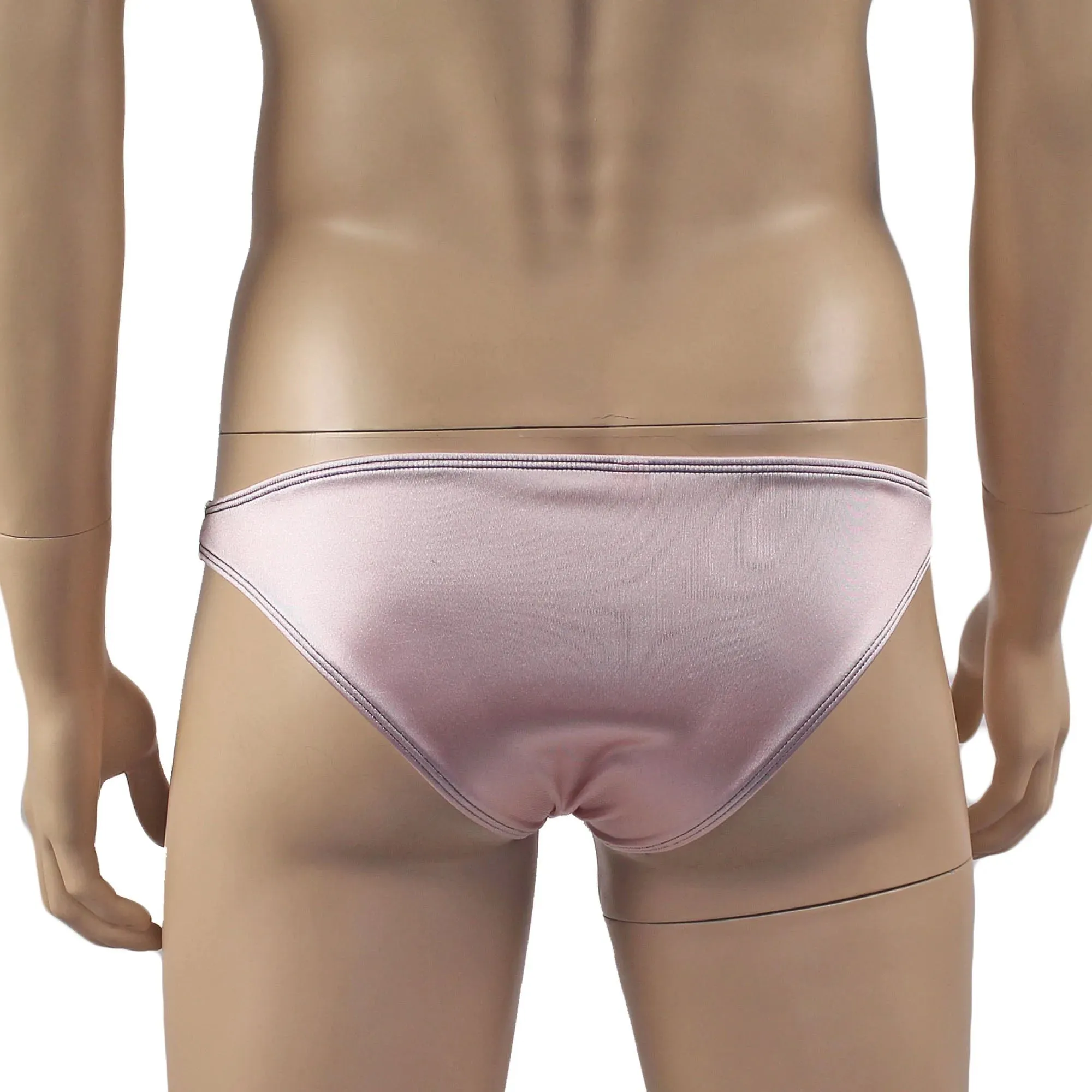 SALE - Mens Risque Bikini Brief Light Pink & Black Lace