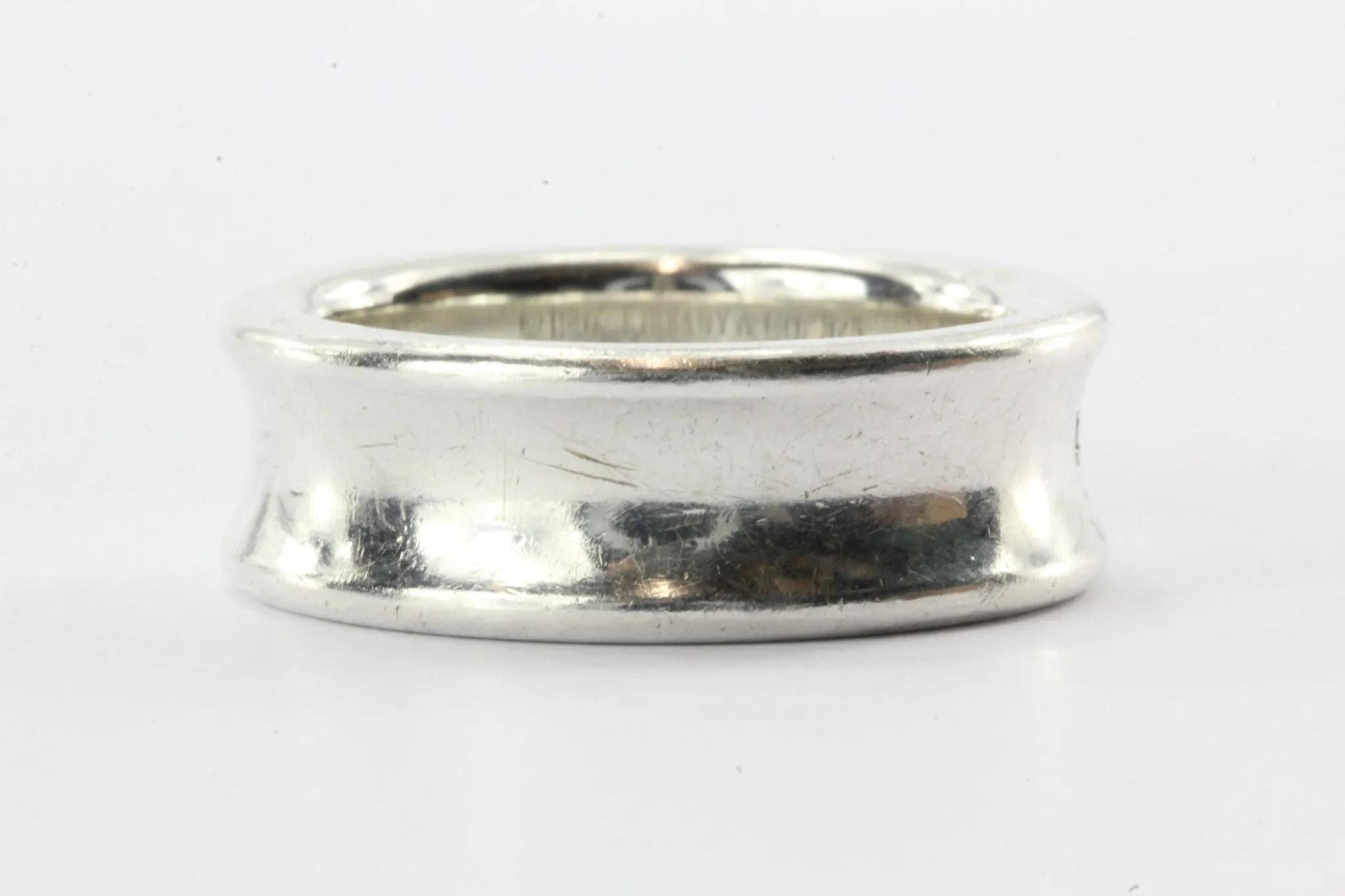 Tiffany & Co Sterling Silver 1837 Concave Band Ring Size 6