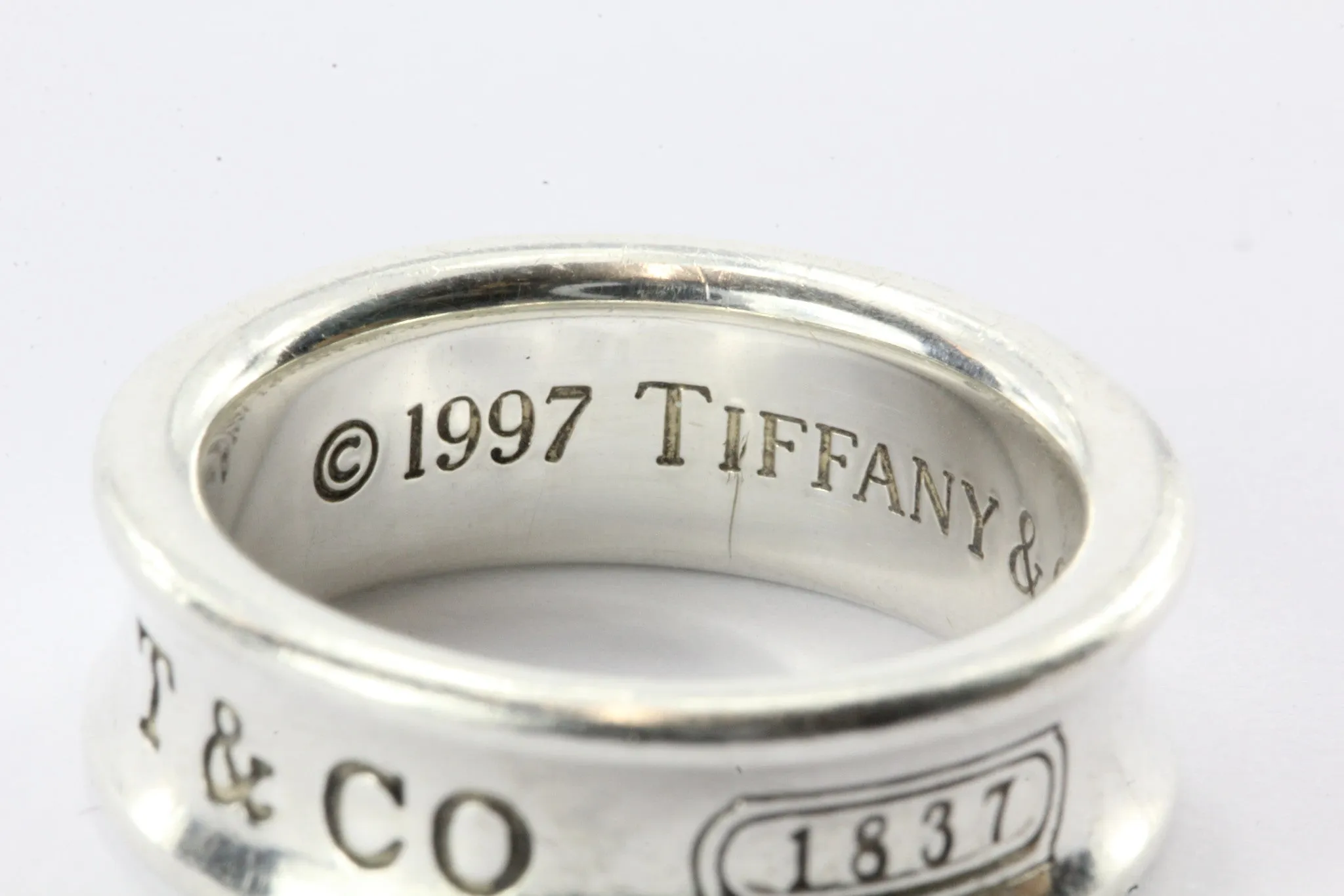 Tiffany & Co Sterling Silver 1837 Concave Band Ring Size 6